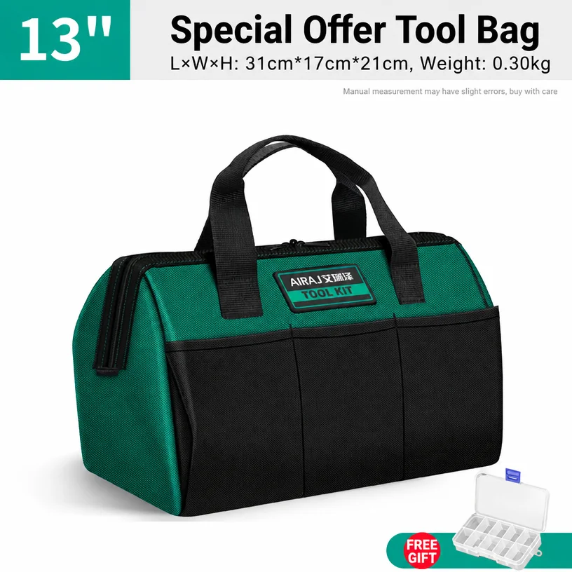 Heavy Duty Oxford Cloth Tool Bag Large Electrician Carpenter Carry Tote with Handle Tool Storage Organizer