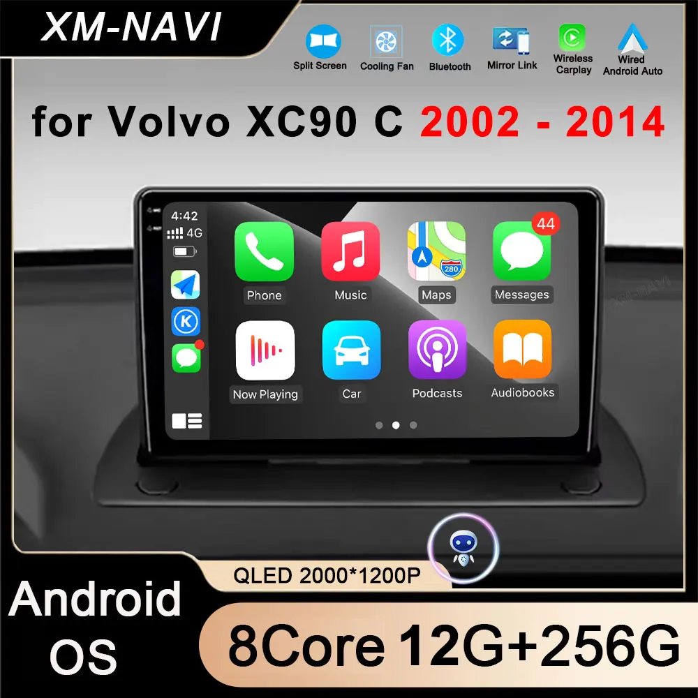 

For Volvo XC90 C 2002 - 2014 Car Radio Wireless Carplay Auto 4G+WIFI GPS Navigation Multimedia Video Player Stereo BT Android OS