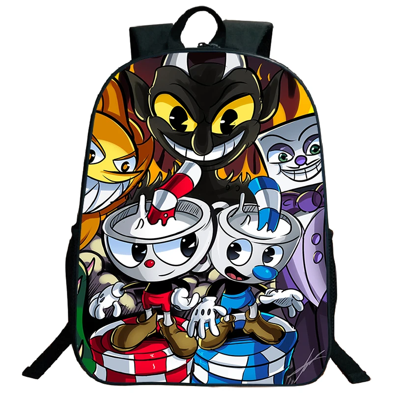 Plecak Cuphead z nadrukiem 3D Śmieszne torby szkolne z kreskówek dla nastolatków Plecak na laptopa Plecak podróżny o dużej pojemności Chłopcy Bookbag Prezent