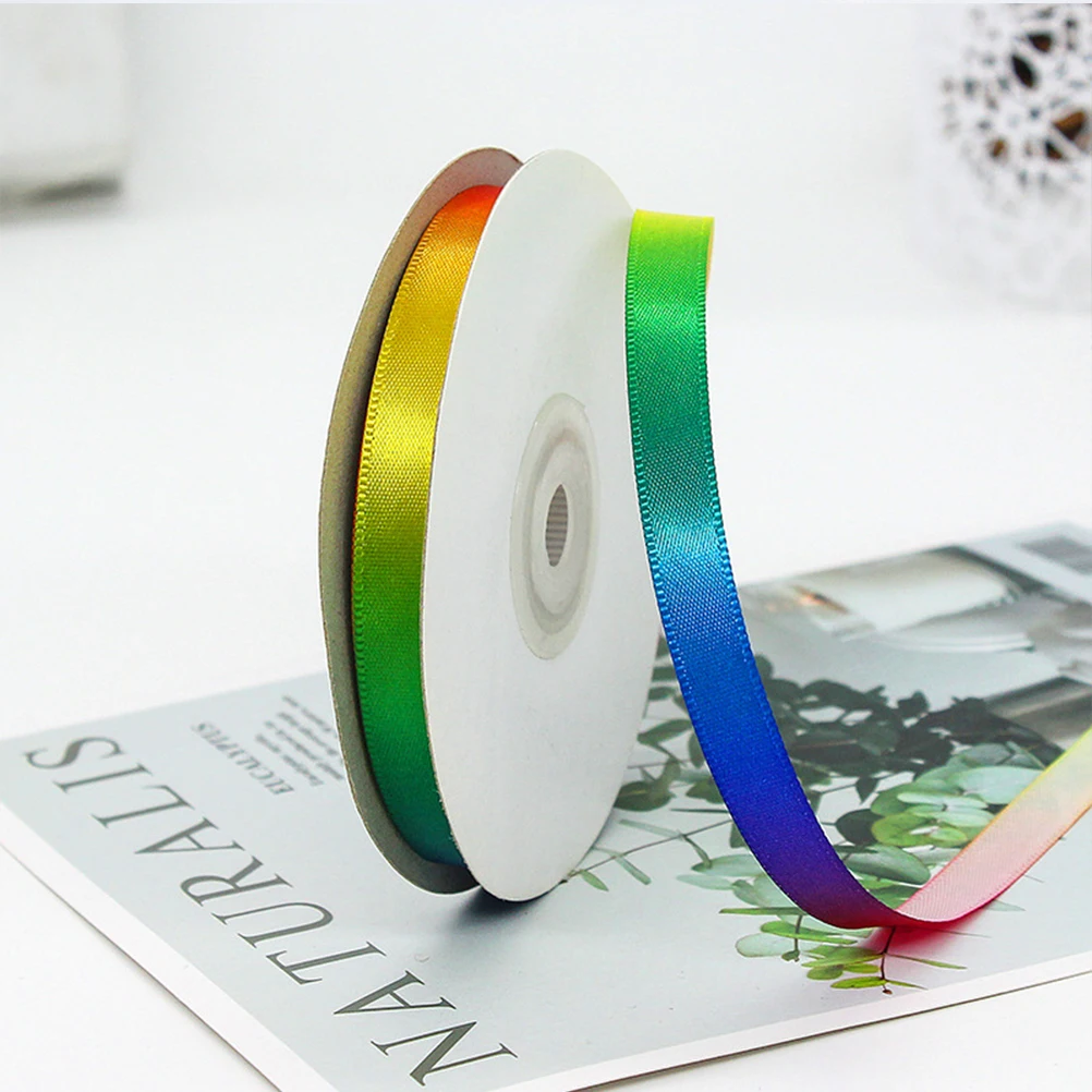 

Rainbow Ribbon Packaging Wrap Colorful Ribbons for Crafts Clothing Multi Present Wrapping Organza