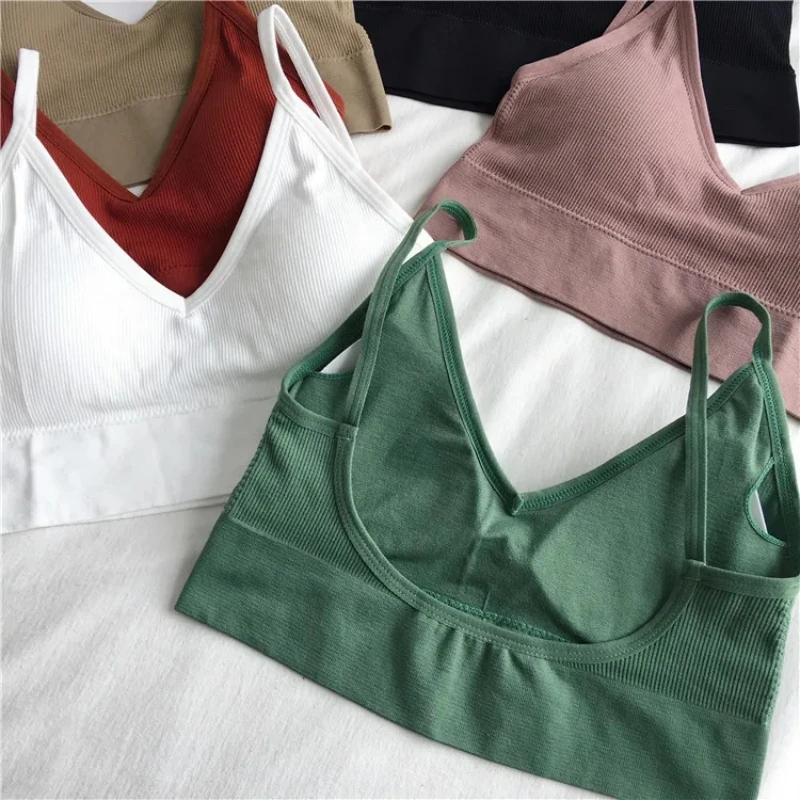 Frauen Sexy Crop Tops Bh Rohr Top Weibliche Streetwear Sleeveless Nahtlose Sport Bh Crop Camis Top T Bandeau Top Grundlegende tank