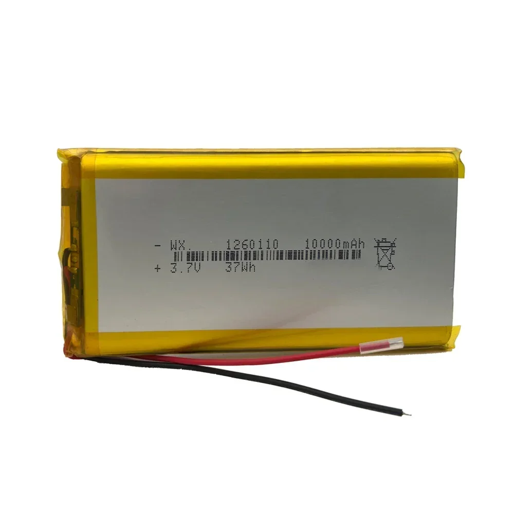 3.7V 10000mAh 1260110 Polymer Lithium battery for Power Bank,GPS 100% Real Capacity Large capacity lithium battery