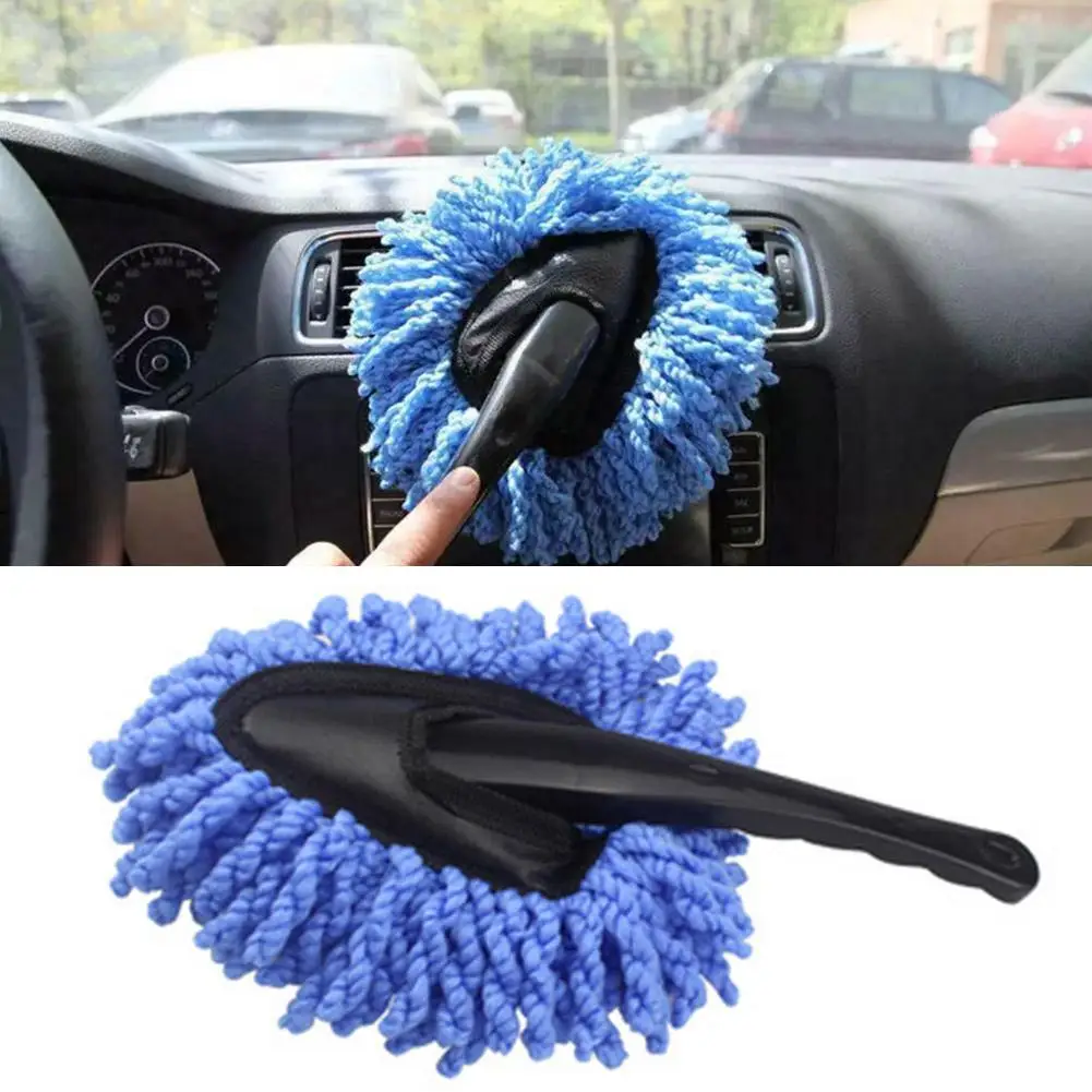 Car Dust Brush Multi Functional Microfiber Dust Lock Cleaning Soft Grip Interior Brush Reduce Tool Fatigue Comfortable Car L9H8