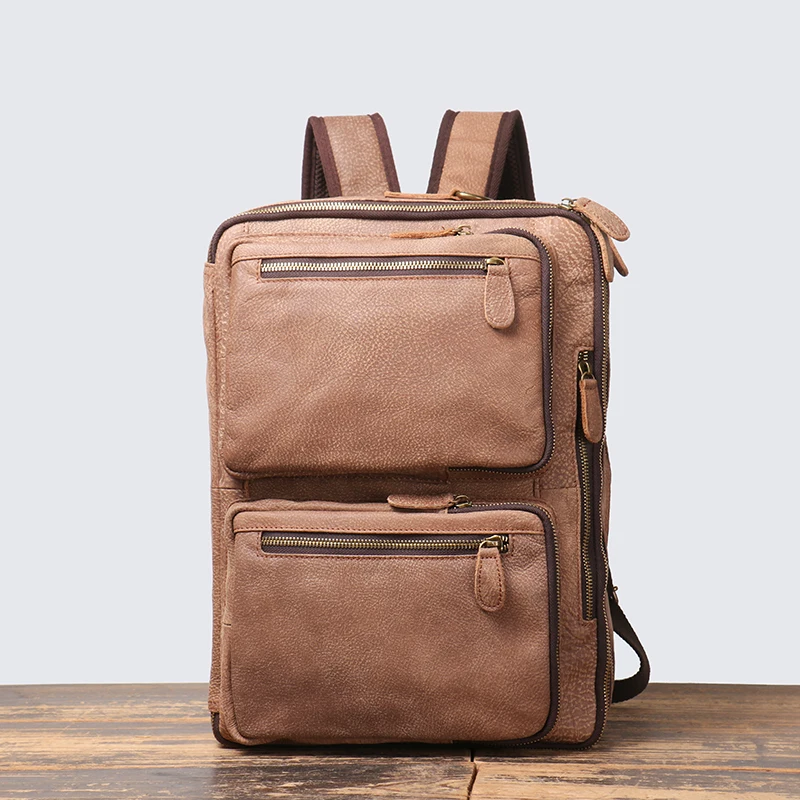 Handbag Men\'s Briefcase Convertible Backpack Laptop Bag Man Leather Business Messenger Bag Portfolio Office Briefcases for Men