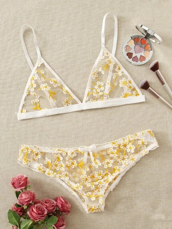 Sexy Lingerie Women's Small Fresh Floral Embroidery Sexy Pajamas Sexy Lingerie Sets Lingerie Babydolls Erotic Lingerie Women's U