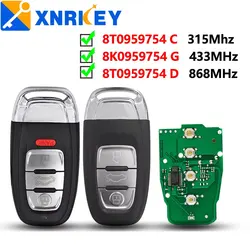 XNRKEY-mando a distancia para coche, 3/4 botones, PCF7945(PCF7926), 315/433/868Mhz, para Audi Q5, A4L, A5, A6, A7, A8, RS4, RS5, S4, S5, sin logotipo