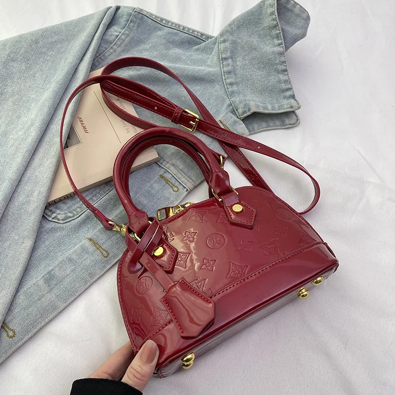 Classic style shell bag - luxurious finish with smooth design - single shoulder crossbody bag - women's style