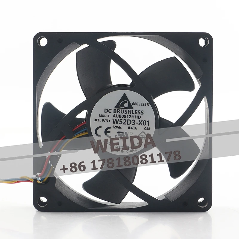 AUB0812HHD Delta DC0.40A 12V 8020 PWM temperature control 8CM 4-wire large air volume intelligent cooling fan