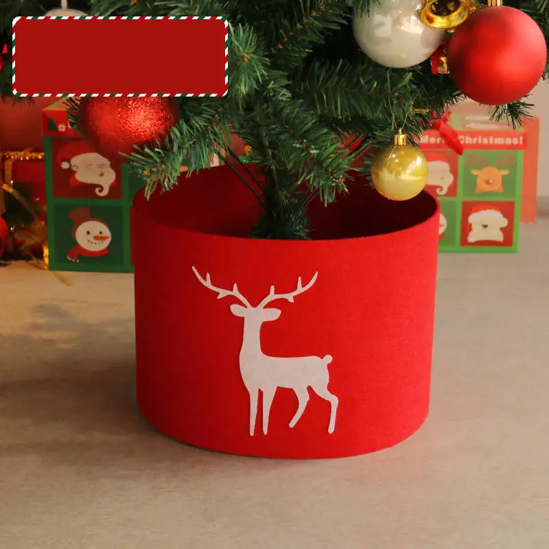 60/90/120cm Tree Skirt Deer Printed Christmas Tree Skir Xmas Tree Mat Christmas Tree Basket New Year Gift Party Decoration