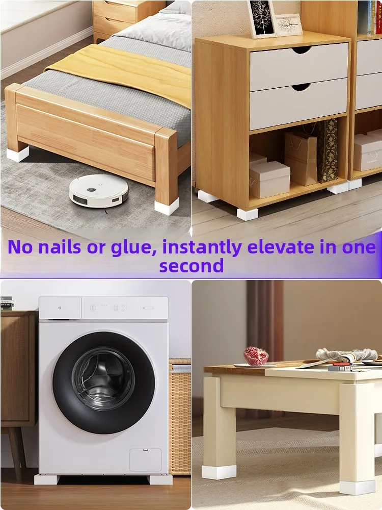 Silicone Table Leg Pads High Base Bed Foot Riser Pad Table Leg Brick Pads Coffee Table Corner Pad Blocks Home Organizer view 2