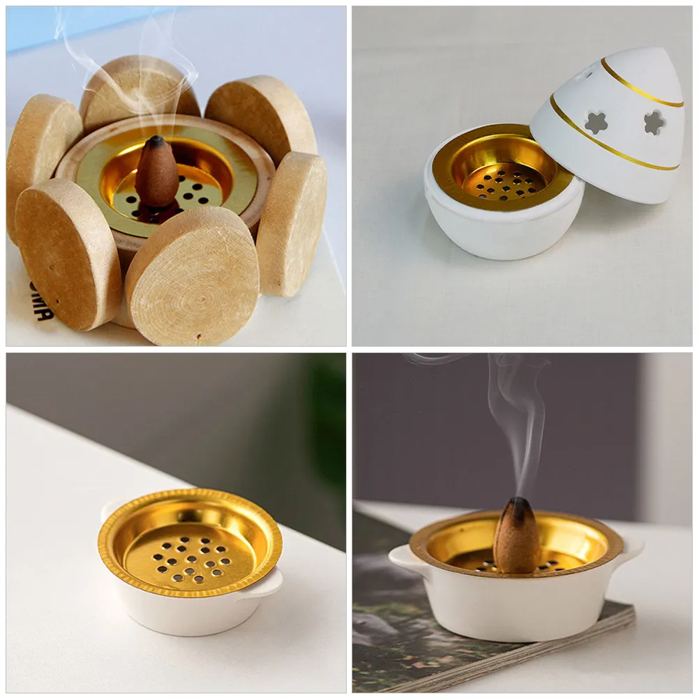 6Pcs Arabic Incense Burner Tray Middle Eastern Design Elegant Hollow Ironwork Home Office Aroma Burner Accessories