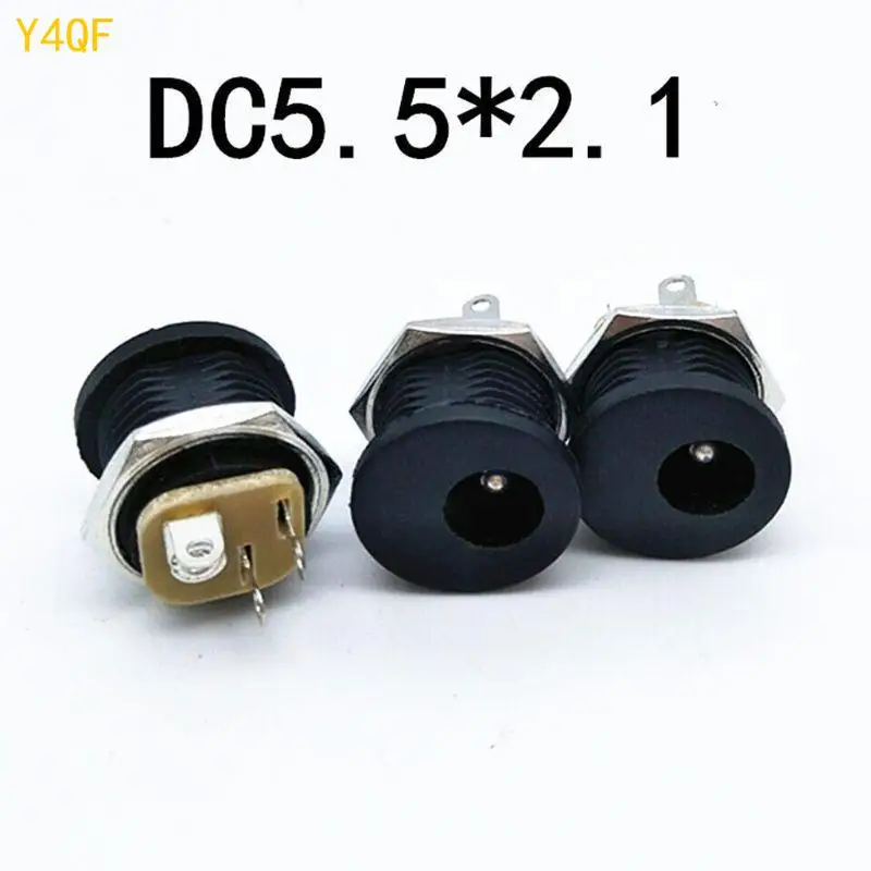 Y4QF 10 paren voor Power Adapter 5,5x2,1 mm Mannelijke mannelijke Elektrische Socket Plug Adapter PCB Paneel Diy