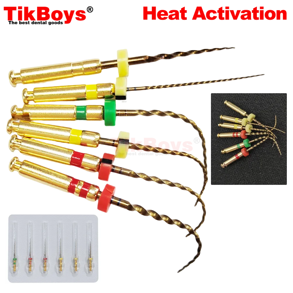 ตะไบทันตกรรม Root Canal Taper Endodontic 25 มม. 0420 #   File Gold Heat Activated Rotary File วัสดุทันตแพทย์ที่มีความยืดหยุ่น SOCO PRO COXO