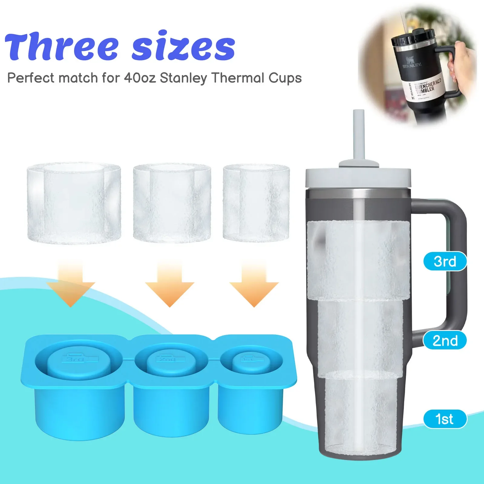 2024 New silicone stanley ice lattice stanley ice lattice mold with box ice mold silicone ice lattice