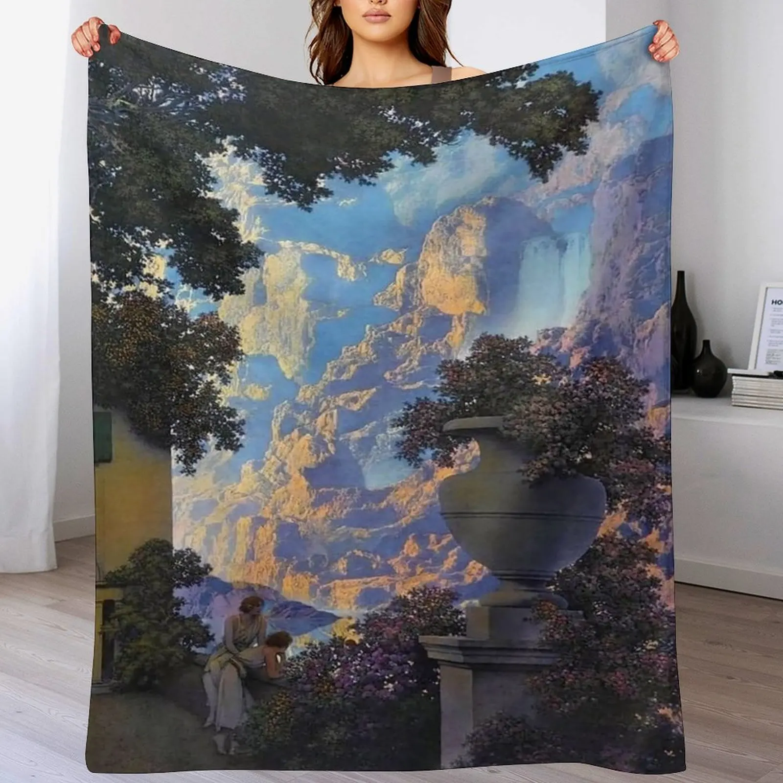 Sunrise (1933) - Maxfield Parrish Throw Blanket Beach manga Blankets