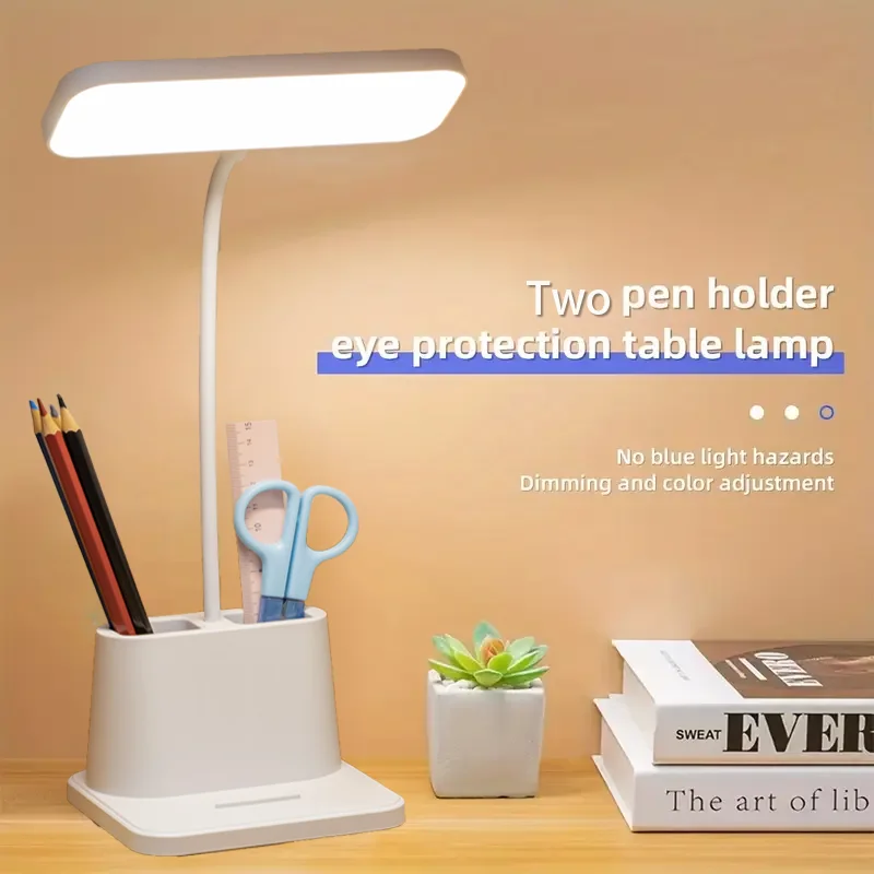 Multifunctional LED Desk Lamp, USB Rechargeable Night Light, Touch Dimming, Eye-Friendly Desk Lamp, Suitable for Office, Study,
