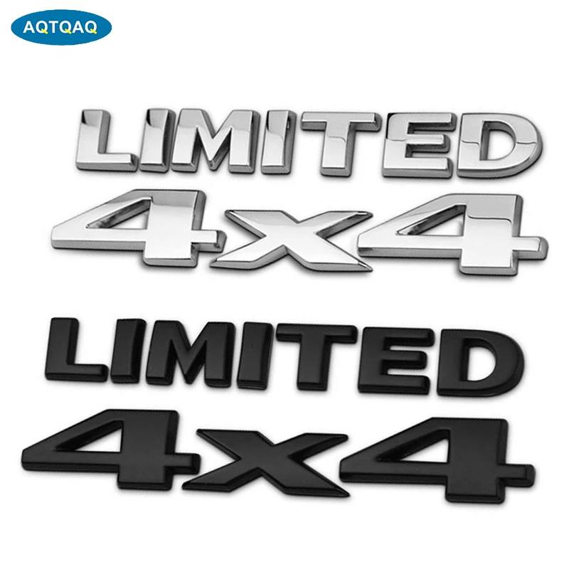 

AQTQAQ 1Set 3D Chrome Car Stickers 4X4 LIMITED Tail Emblem Badge Decals Car Body Sticker for Jeep Grand Cherokee Wrangler Ford