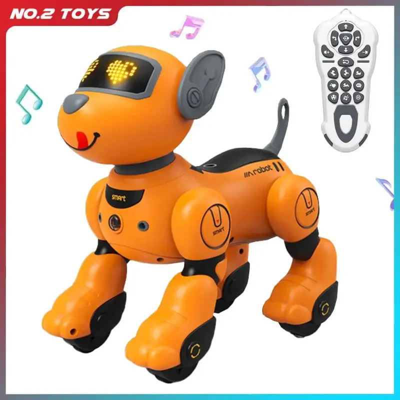 RC Robot chien Intelligent commande vocale animal de compagnie chiot télécommande intelligente Robot chien détection tactile danse chien Robot enfants jouet cadeau de noël
