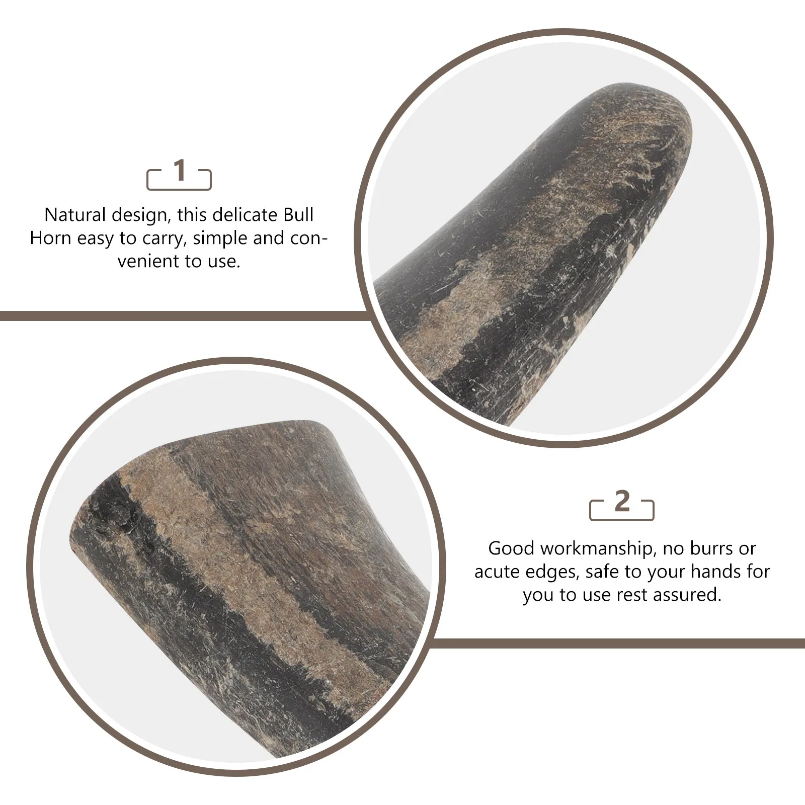 

Blank Bull Horns for DIY Carving Natural Handicraft Material Smooth Surface Lightweight Decorative Horn Craft Supply for Gifts