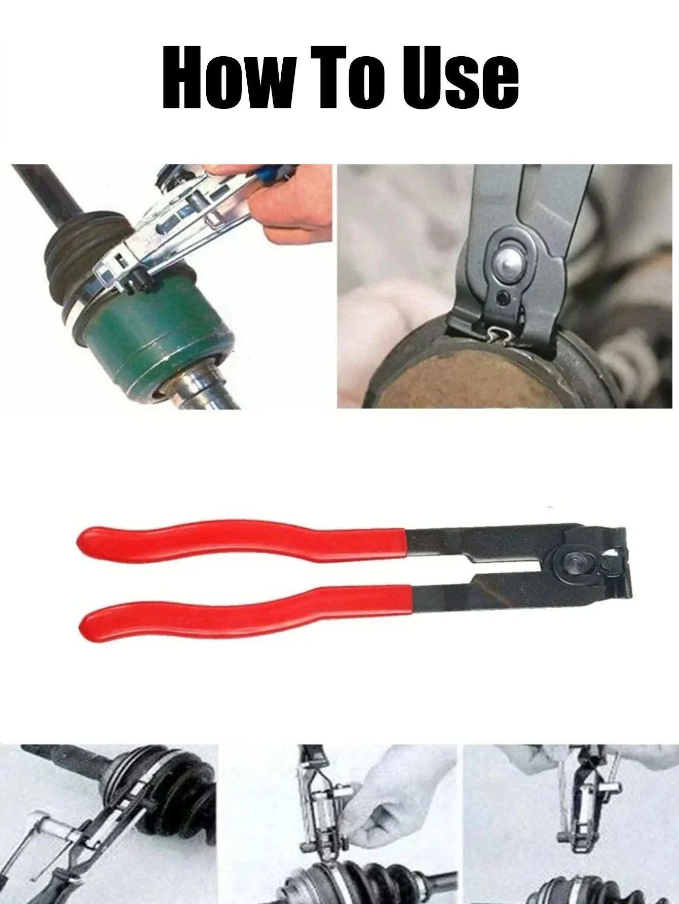 Car Banding Hand Tools Kit Durable Car Repairs Kits Hand Installer Tool Pipe Fuel Filter CV Joint Boot Clamp Pliers for Exhaust