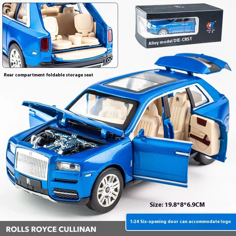 1:24 Rolls Royce Cullinan Alloy Car Model Large Size Simulation SUV Metal Car Model Pull Back Scale  Miniatur