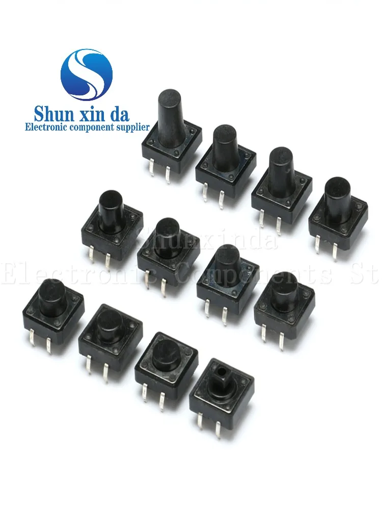 20PCS/Lot 4Pin Tactile Switch 12*12*4.3/5/6/6.5/7/7.3/8/9/9.5/10/11/12MM Tact Push Mini Micro Button Switch B3F-4055 Square head