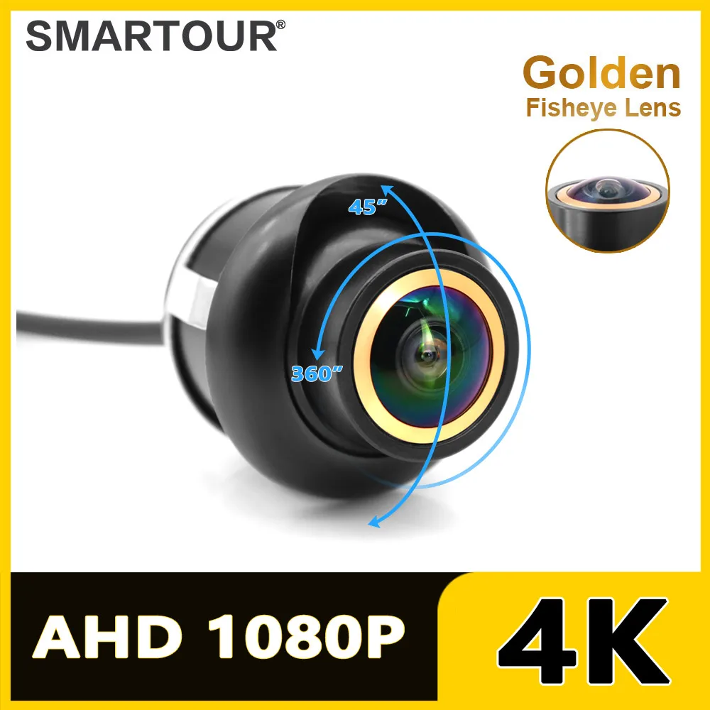 

4K Mini 360 Around Install AHD 1080P Night Vision Golden Fisheye Lens Vehicle Parking Reverse Front Rear Side View Camera