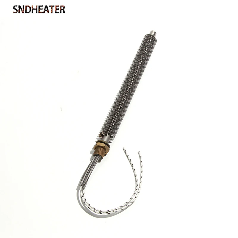 SNDHEATER Finned Heating Tube 304 Stainless Steel Radiator 110V 220V 380V 150W/200W/250W/300W Oven Ten Dia. 12mm Fin 24mm