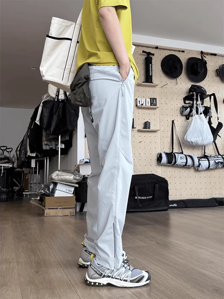 

American Sle Outdoor Sports Ice Silk Qui Dry Pants Men Summer Thin Slim Fit Casual Workwear Straight Leg Loose Fit