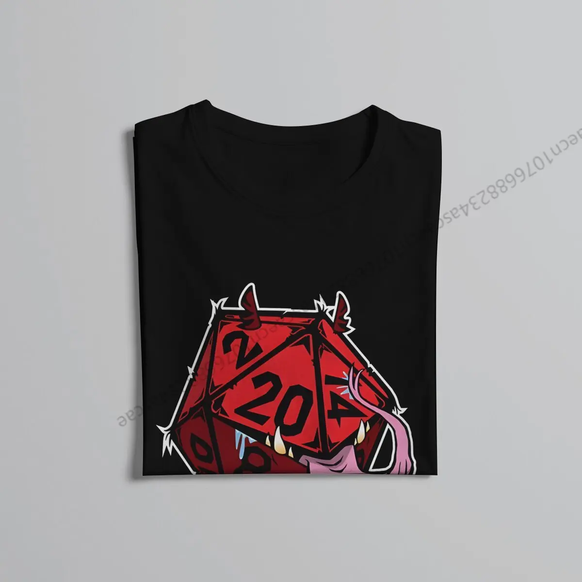 DND D20 Dice Mimic Pup RED Tshirt Homme Men\'s Clothes Cotton T Shirt For Men