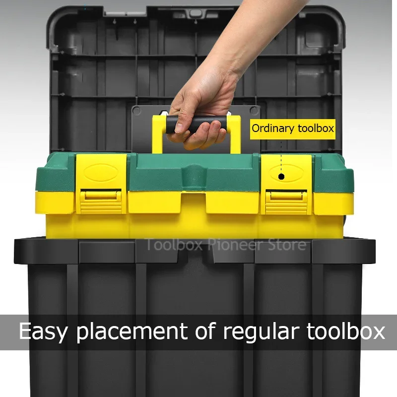 Tool Box Plastic Organizer Suitcase Tools Storage Box for Mechanic Empty Double-Layer Suitcase Workshop Organizer Hard Case