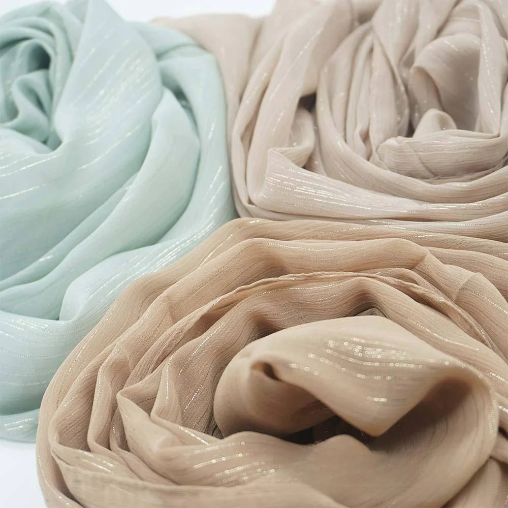 

Fashionable Lightweight Chiffon Scarf Women's Natural Crease Shawl Glowing Chiffon Long Neck Warmer Spring Summer Season