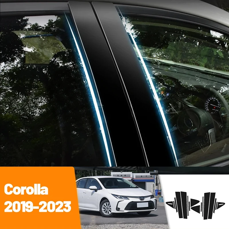 

Для Toyota Corolla 2019-2023 2020 2021 2022 углеродное волокно, оконная дверная колонна, наклейка на крышку стойки B C