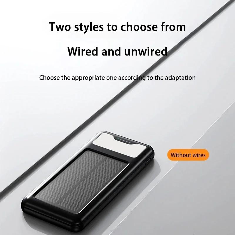 VIVO 200000mAh بنك الطاقة الشمسية سعة فائقة USB 4 in1 شحن سريع للغاية USB نوع C LED ضوء بنك الطاقة في الهواء الطلق آيفون #5