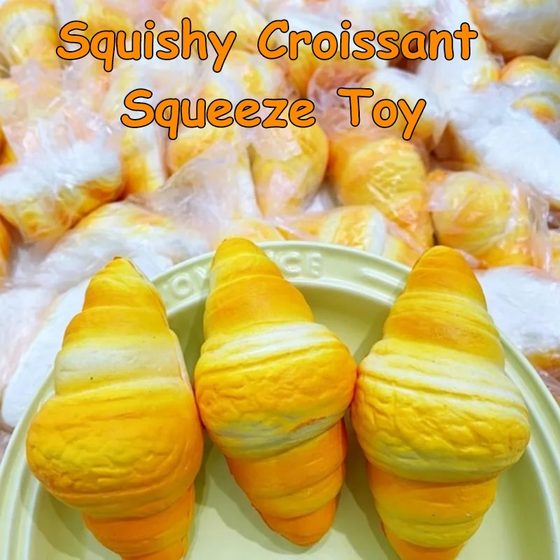 Simulation Croissant Slow Rebound  Squishy Croissant Squeeze Toy Stress Relief Toy Creative Soft  Anti-anxiety Gifts