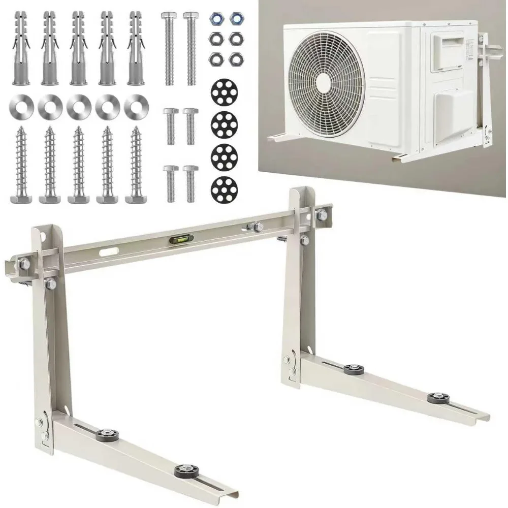 

Heavy Duty Mini Split Wall Mount Bracket 490lb Load Galvanized Steel Adjustable Leveling Anti Vibration 9000-36000 BTU