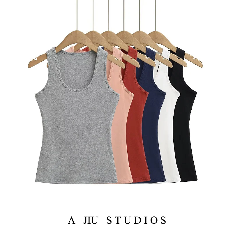 Sexy American Hot Girl U-Ne Numero di lavoro Canotta Donna Estate Abbigliamento outdoor Or Svel Strap Trendy Colore puro Versatile