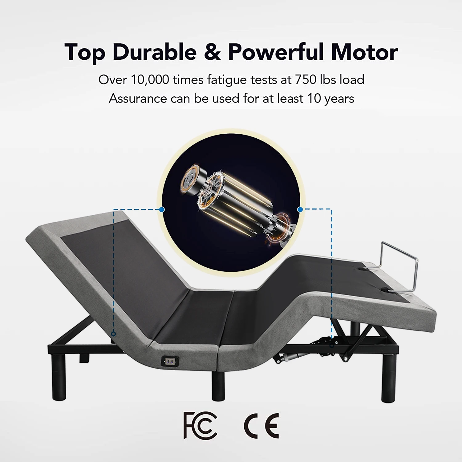 Ergonomic Queen Size Adjustable Bed, Zero Gravity Base for Stress Management  and Foot Incline