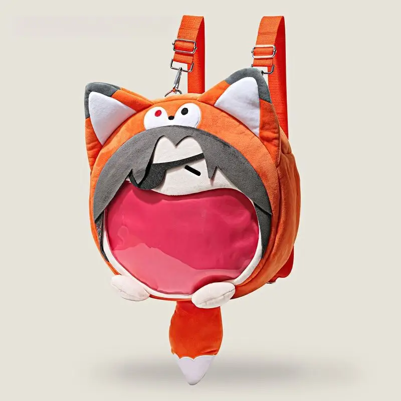 Heaven Official\'s Blessing Plush Fur Flower Fox Backpack PVC Doll Decoration Itabag Animation Anime Zipper Bag Children Gift