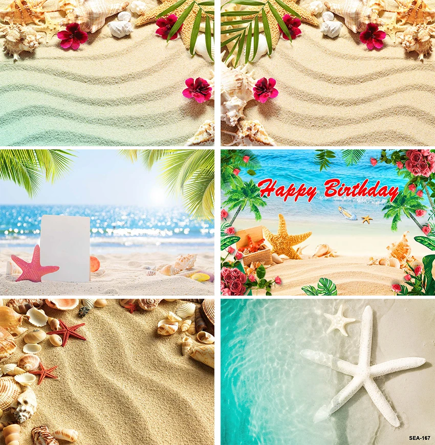 

Summer Party Tropical Sea Seaside Ocean Backdrop Beach Wave Natural Scene Birthday Photography Background Photo Studio Photocall