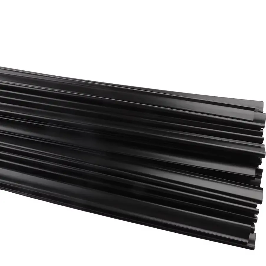 24 Inch Black PE Pool Coping Strips For Above Ground Pools, Retainer Clips To Secure Overlap Liners, 33/38/45 Pack