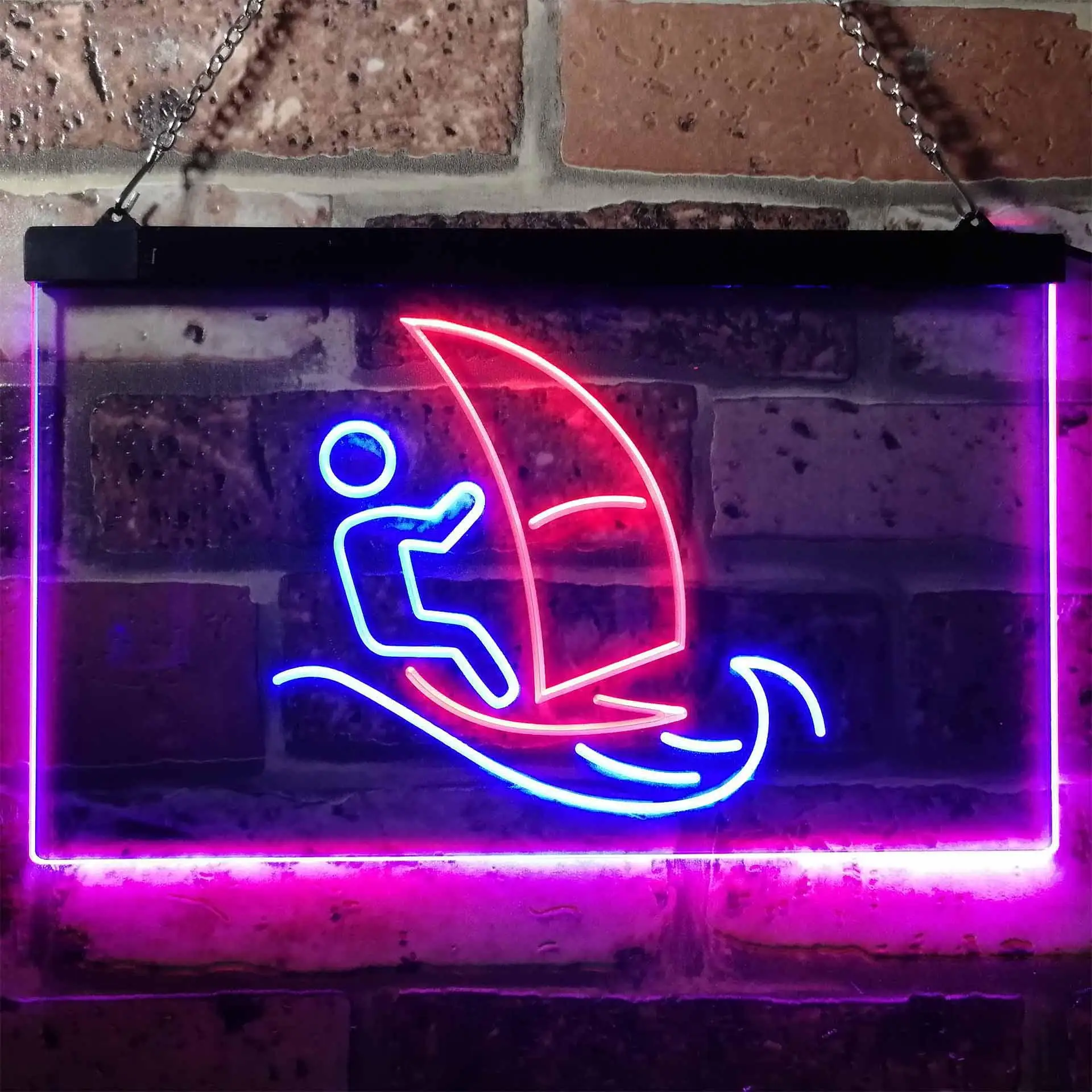 

Двухцветная светодиодная неоновая вывеска Born to Surf Windsurf Sport st6-i3169