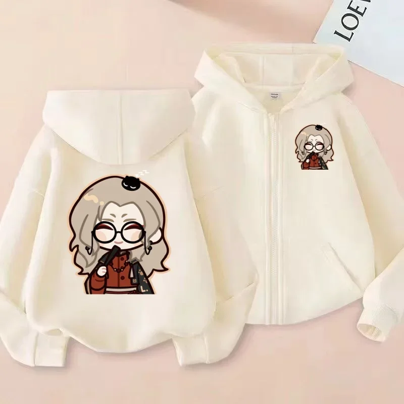 سويت شيرت بسحاب للأطفال Q-Version بغطاء للرأس مطبوع عليه الرسوم المتحركة للرجال والنساء، بلوزة عصرية غير رسمية #1