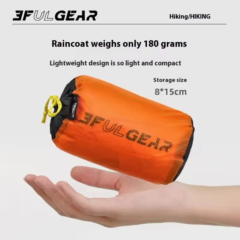 3F UL GEAR Ultralight Women's Men's Rain Coat Jacket Outdoor Camping Hiking Trekking 15D Nylon Waterproof Raincoat Lightweight view 6