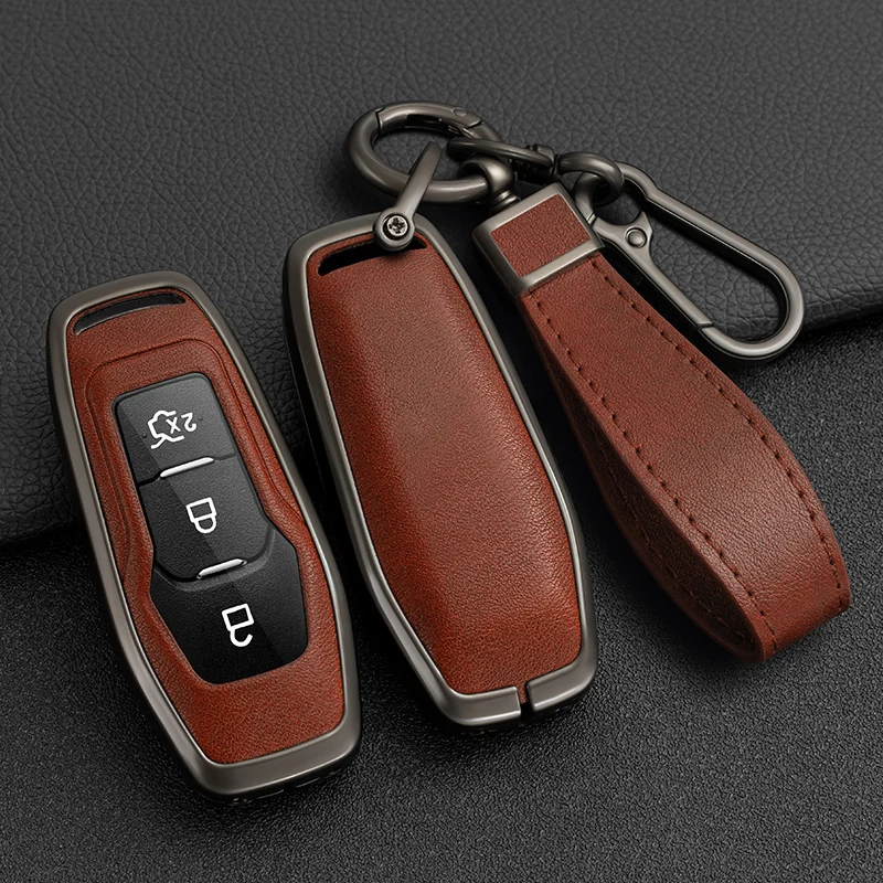 Alloy Car Key Case Cover Shell For For Ford Focus 3 4 ST Mondeo 5 MK5 Mustang F-150 Explorer Edge Fiesta Kuga MK3 4