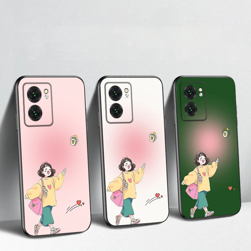 

Happy girl in yellow For Oppo Realme 11 12 12X 14 Pro Plus 8 C55 C63 65 67 75 51 53 GT 2 7 Neo 3 5 SE 7 50 TPU soft phone case