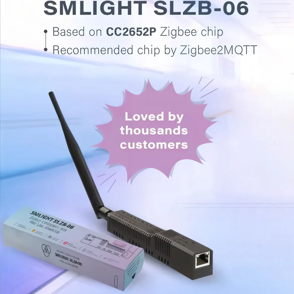 Zigbee3.0 SMLIGHT WiFi gateway coordinator SLZB-06/M/P7 to Ethernet USB and WiFi adapter work with ZHA Zigbee2MQTT HomeAssistant