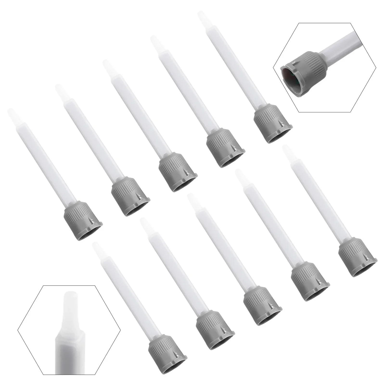 10PCS Static Mixer Nozzles Adhesive Mixing Tube Nozzle 1:1 For Pipe Current For Metal Wood Dual Cartridge Static Mixing Nozzles