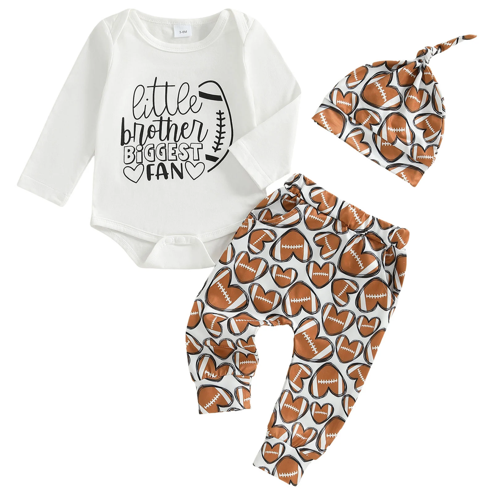 

Birthday Suit for Girls Infant Girls Three Piece Set Football Print Long Sleeved Sweatshirt Pants Bodysuits Girls Long Sleeve