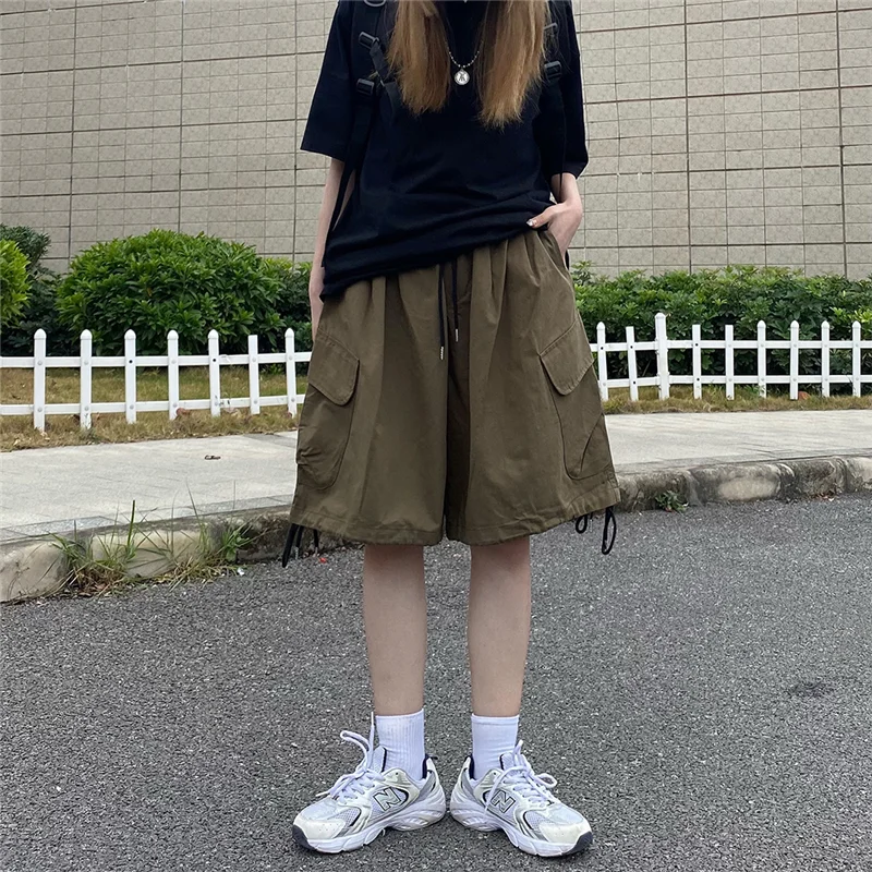 

Wide Leg Shorts Women Loose Unisex Solid HighWaist Streetwear Vintage Casual Chic Safari StyleCool Ulzzang Trendy Summer Shorts